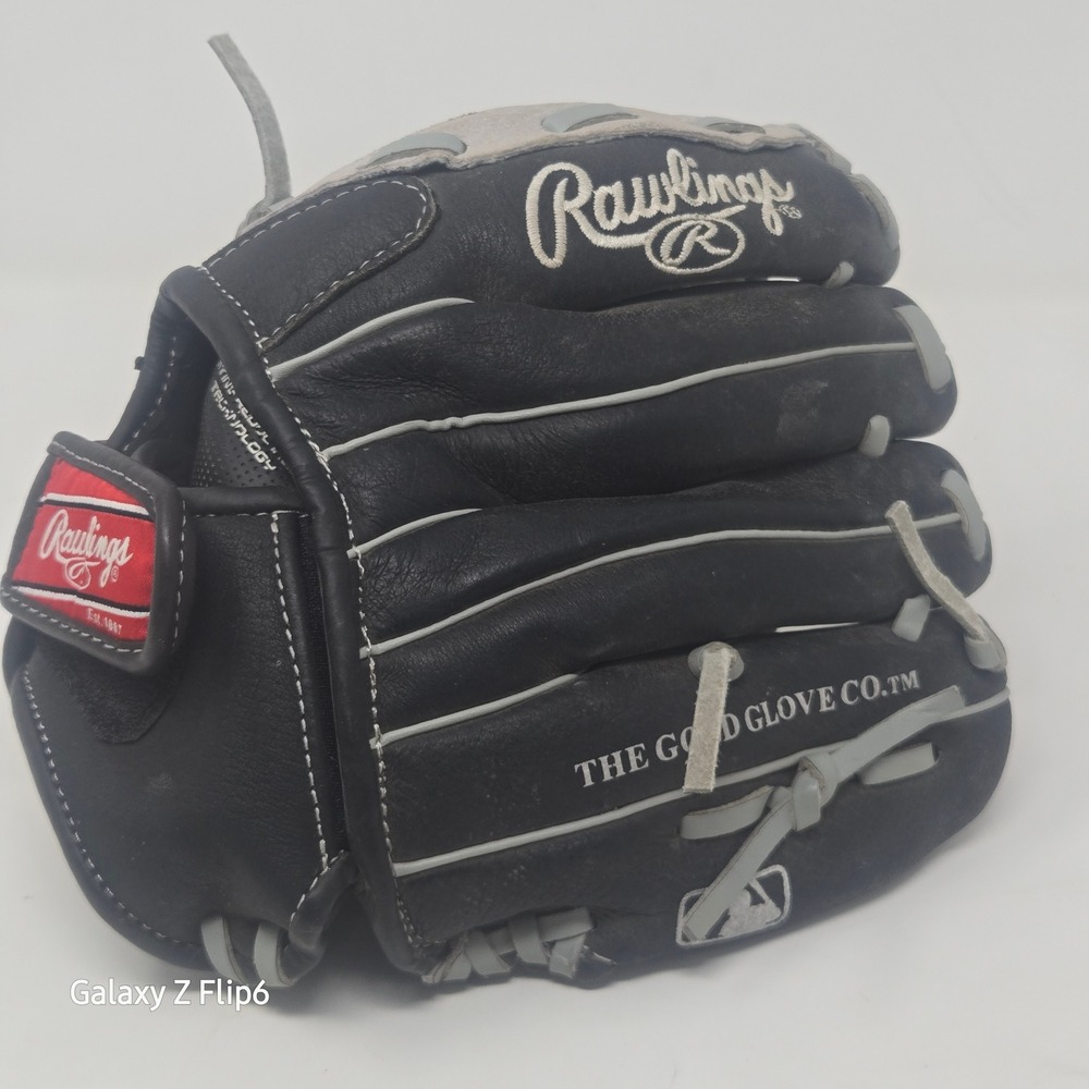 Rawlings SC105BGB 10.5 Baseball Glove Black Grey Leather Basket Web Right Hand - Picture 1 of 6